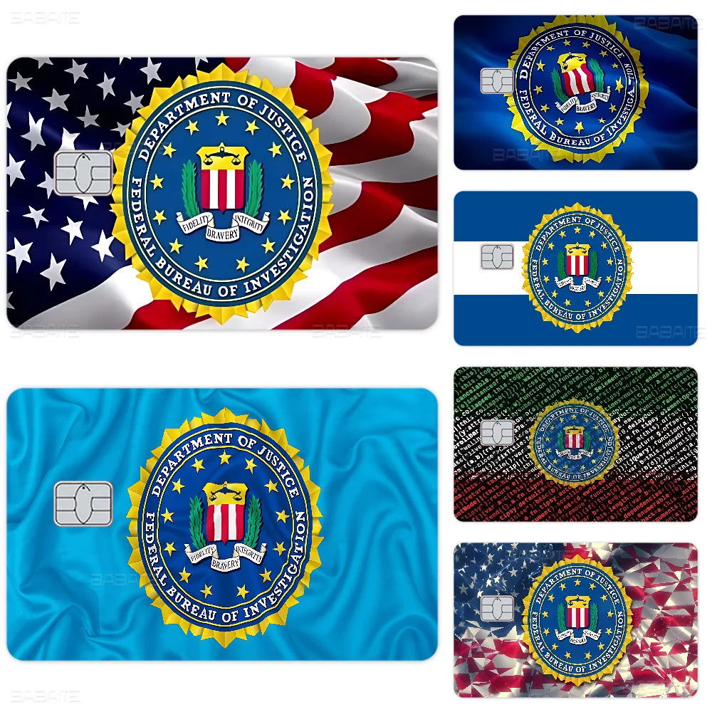 America FBI Anmie Sticker Film Skin Cover For Credit Card Debit Bank Card Front