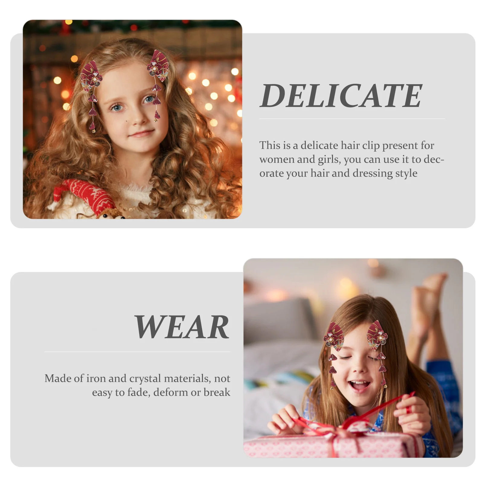 

1Pair Delicate Flower Fan Bell Hairpin Japanese Style Hair Accessories for Women Yellow Hair Accessories