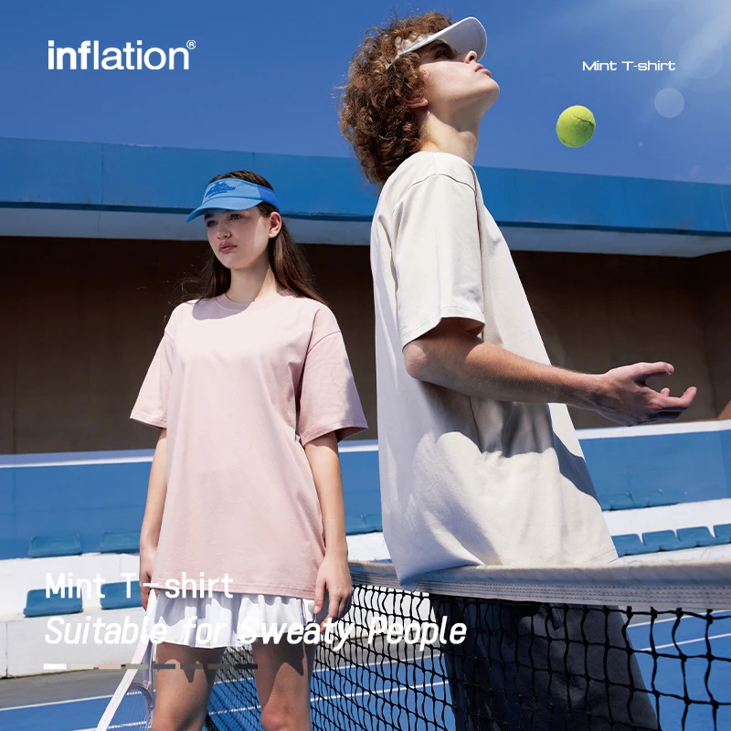 INFLATION Unique Fabric Mint T shirt Men Anti-microbial Sweat UPF50+ Quick Drying Tees Unisex Outdoor Cotton tshirt