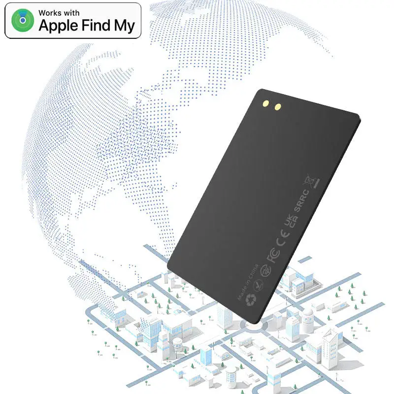 Charging Tracking Location Wallet Tracker Card GPS Locator Smart Tag Item Tracker for Iphone Device Apple Find My APP