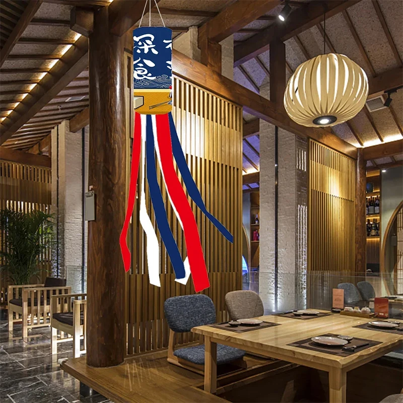 Japanese Style Wind Direction Flags Festival Hanging Banner 100cm Carp Windsock Restaurant Sushi Garden Decor Ornaments