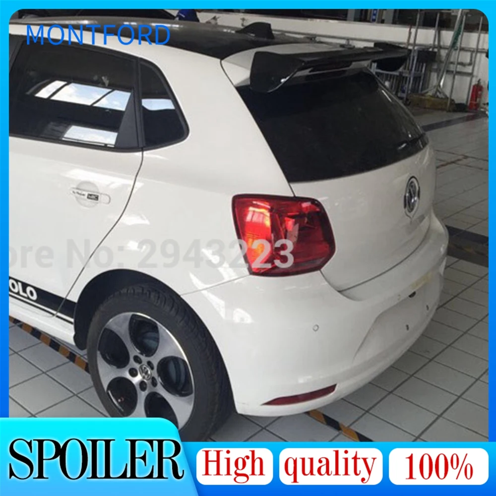 For Volkswagen Polo Spoiler 2011-2016 ABS Plastic Unpainted Color Rear Spoiler Tail Trunk Boot Lip Rear Wing Car Styling