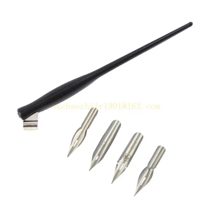 62KA Держатель для ручек с 4 сменными наконечниками для письма, художественного рисования, наклонный держатель для ручек, регулируемый съемный фланец