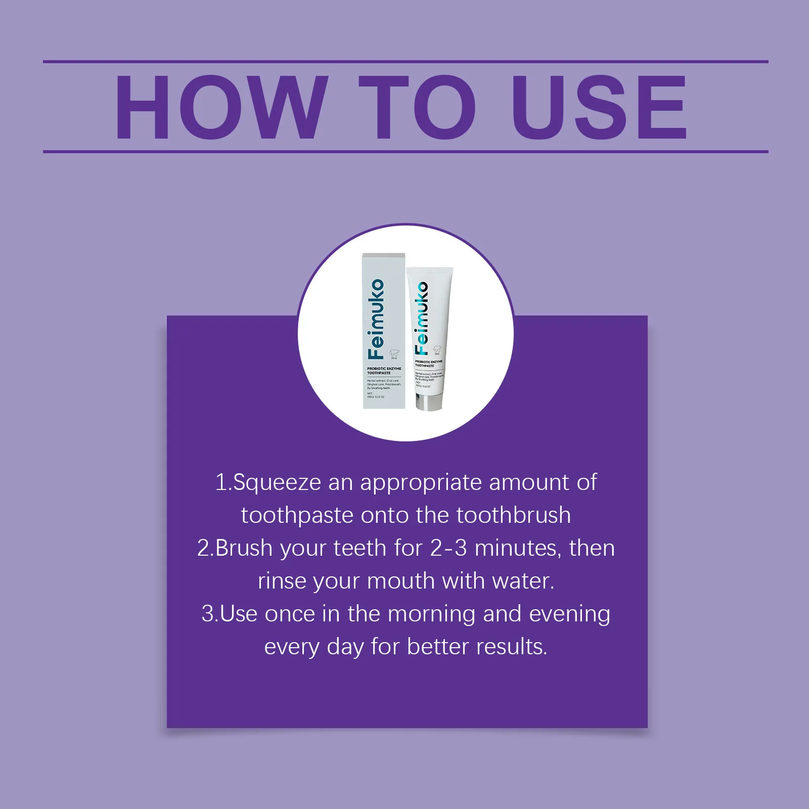 Feimuko Probiotic Enzyme Toothpaste Mint Fresh Breath Teeth Stain Removal Gingival Care Deep Clean Oral Health Daily Tooth Care