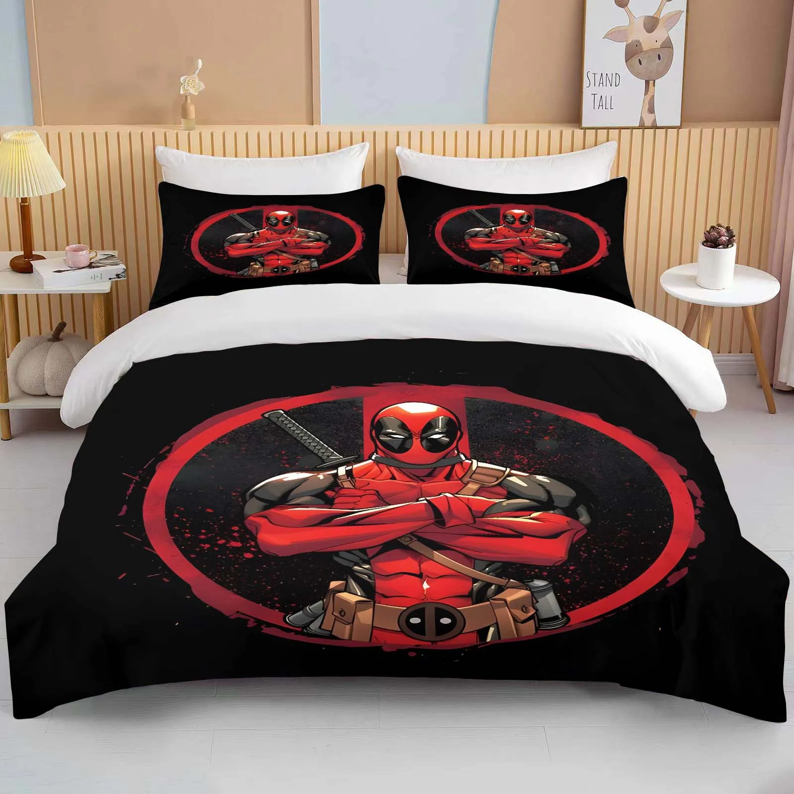 Imagem -05 - Marvel Deadpool Printed Quilt Cover e Pillowcase Bedding Conjunto para Crianças e Adultos Conjunto de Cama Confortável Twin King Queen 10 Tamanhos