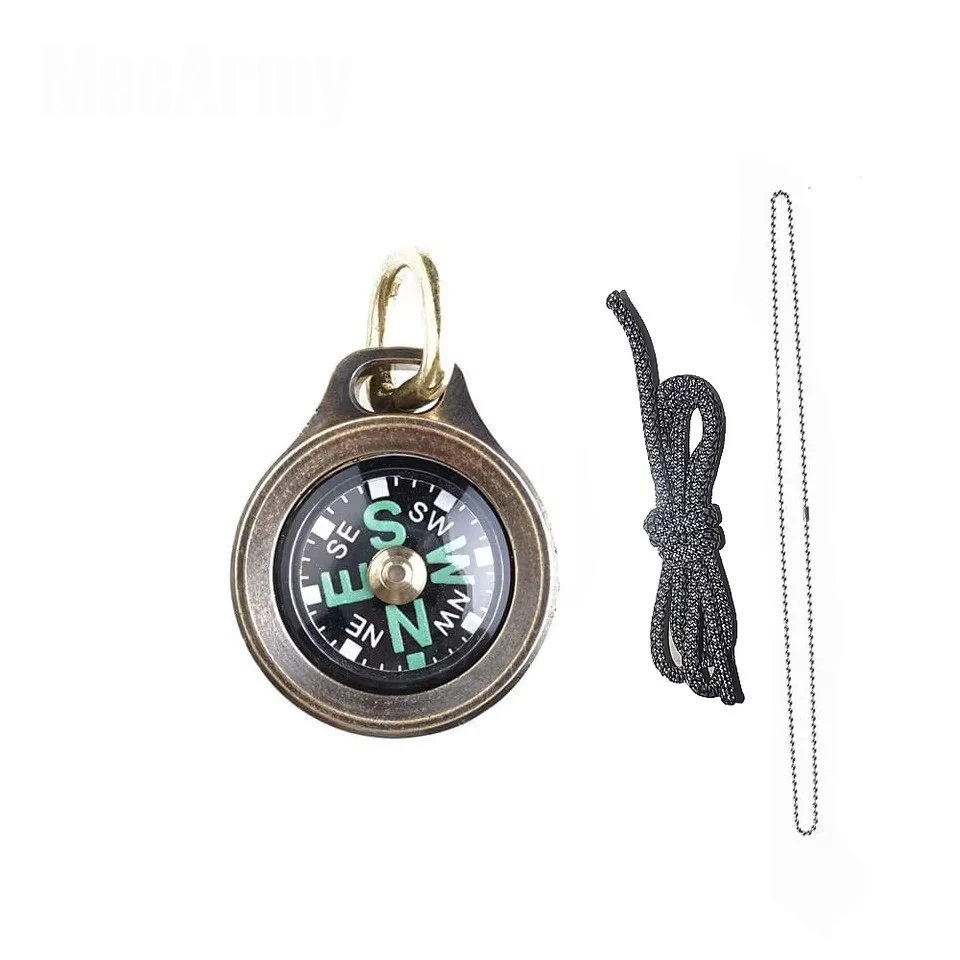 

MecArmy CMP-HE Craftsman Handmade EDC Compass Necklace Lanyard Directional Identity Mini Compass Keychain Features Pointer Dial