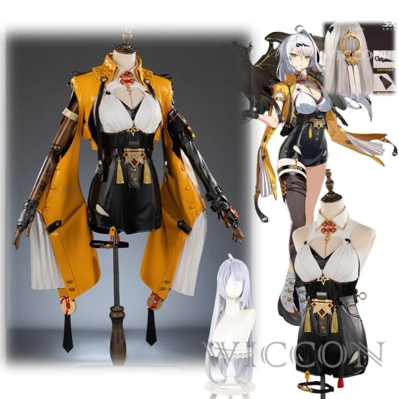 

Yi Xuan Game Zenless Zone Zero Cosplay Costume Leather Jacket Jumpsuit Set Master Yi Xuan Role-play Wig Suits Girl Costume