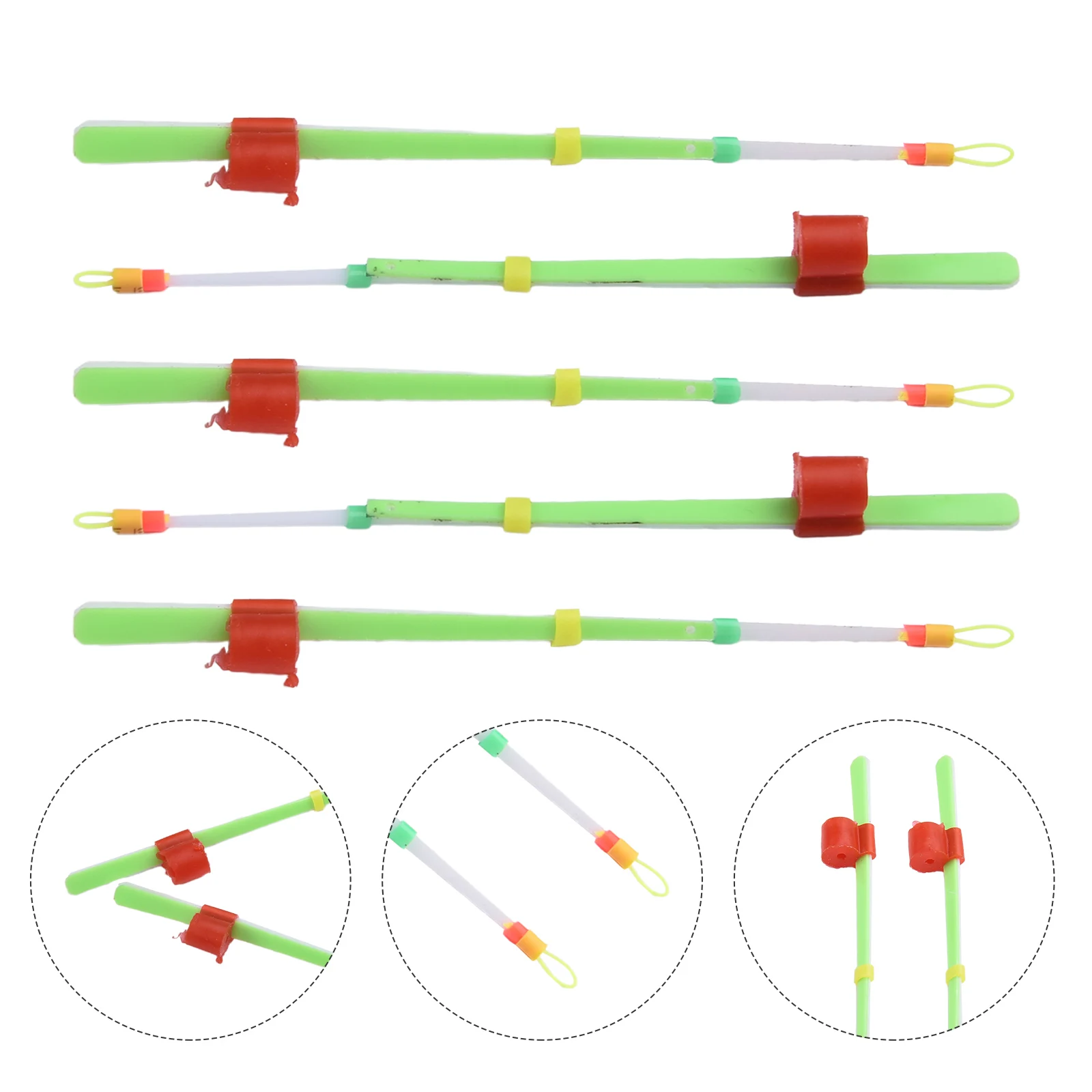 5Pcs Mini Winter Ice Fishing Rod Thin Slice Double Layered Thickened Extension Rod Fish Pole Top Tip Section Indicator