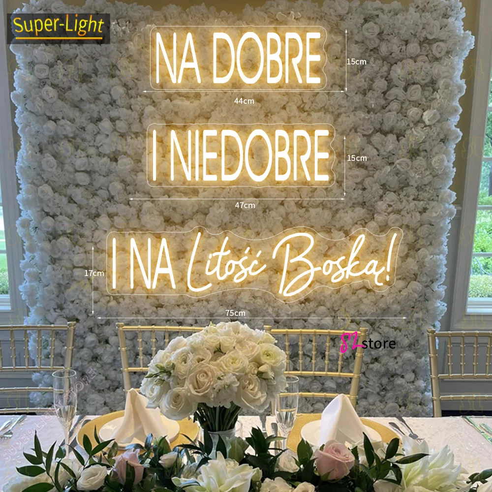 Großes 75 cm individuelles Neonlicht-LED-Neonschild für gutes und für gutes und für Gottes Sake-Schild für Hochzeit, Geburtstag, Zimmer, Heimdekoration