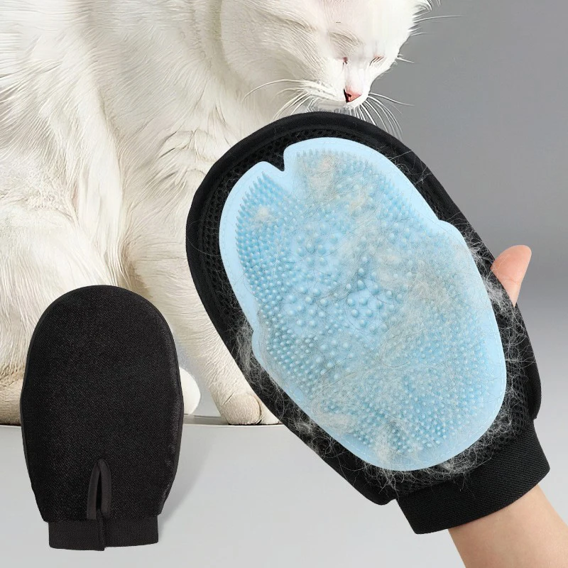 

Soft Comfortable TPR Dog Hair Remover Glove Reusable Gentle Hair Deshedding Pet Bath Massage Gloves Animal Hair Removal Tool