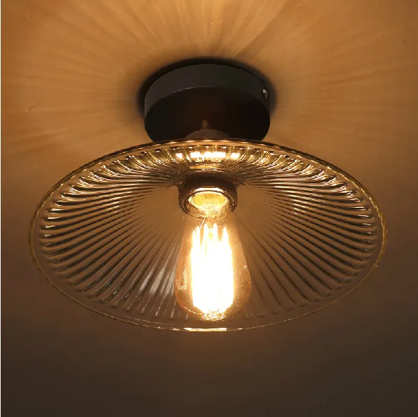 Vintage nowoczesny MINI loft w stylu nordyckim amerykański Retro przezroczysty odcień szklana lampa sufitowa wisząca lampa w formie bufetu kreatywne oświetlenie korytarza