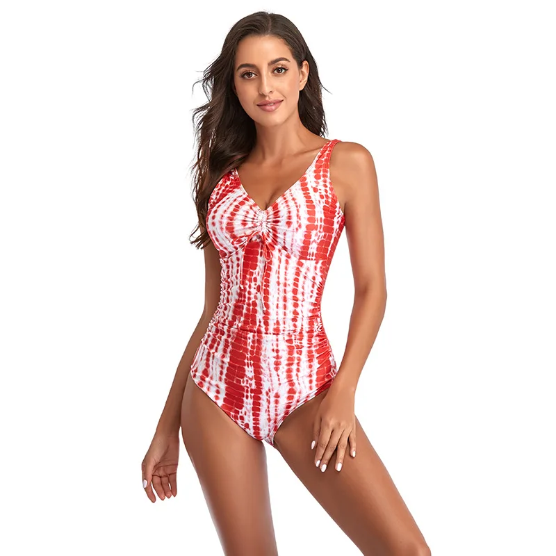 

Bathing Suit Women European And American One-piece Swimsuit Sexy Tight Solid Color Printing High Elastic Women's Swimsuit Manufa