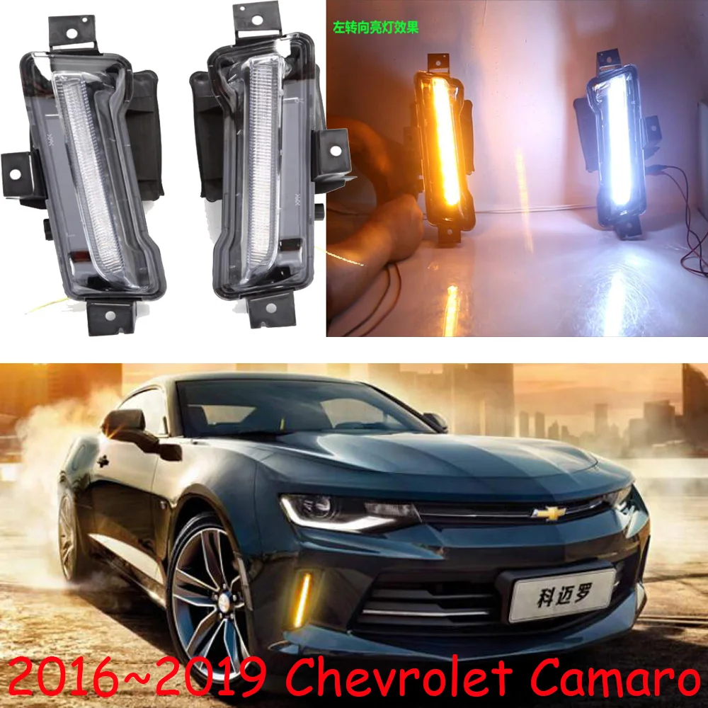 Car Bumper Headlight For Camaro Daytime Light 2016~2019y DRL Car Accessories LED Headlamp Camaro Fog Light