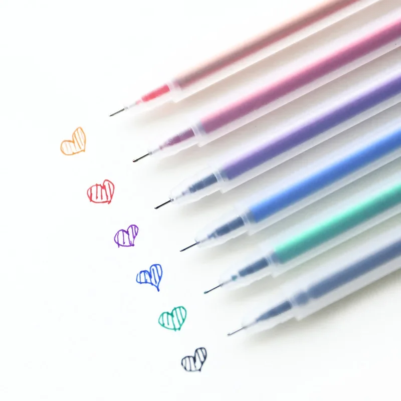 60 pcs Gel Pen Stationery Simple Wind Transparent Sand Watercolor Pen Neutral 0.5mm School Supplies For Writing Stool