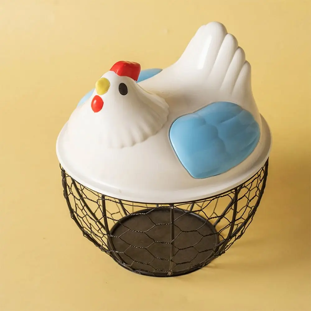 1Pcs Durable Iron Chicken Egg Basket Portable Animal Egg Storage Basket Decorative Creative Egg Holder