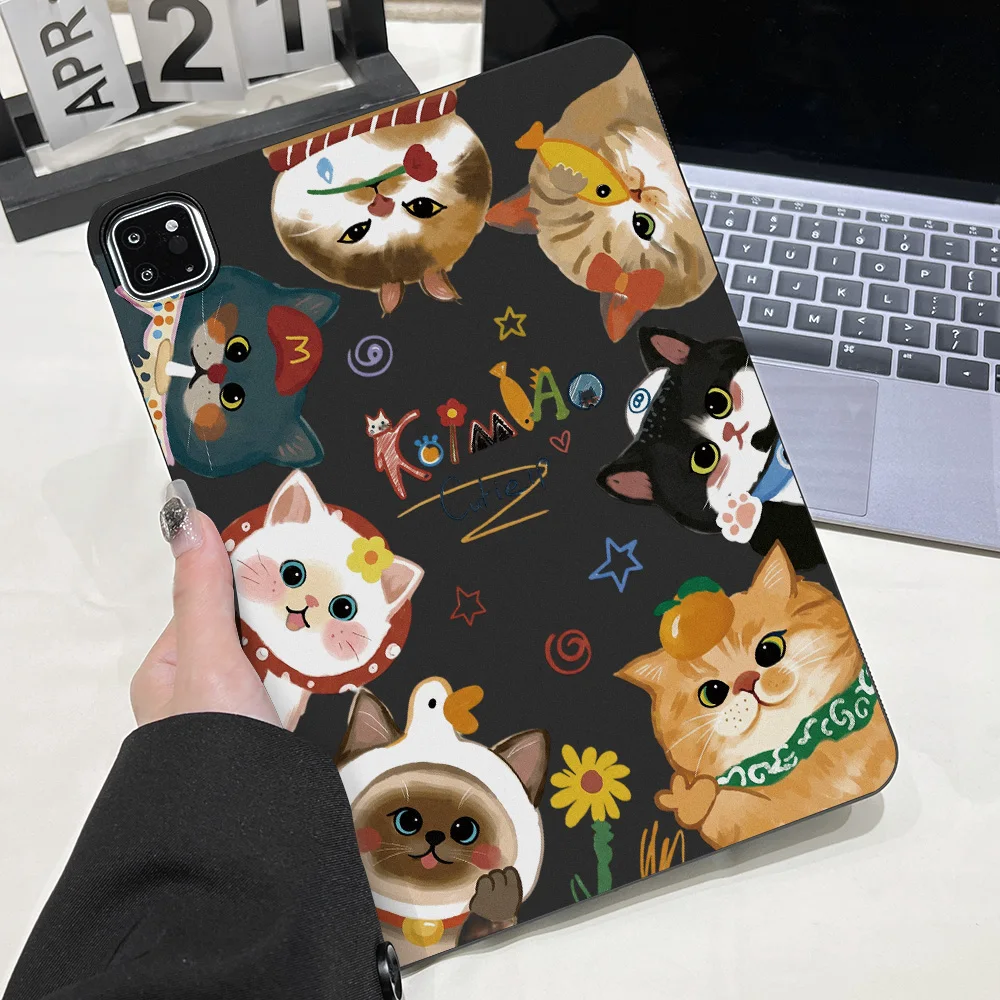 Aesthetic Cat Kawaii Shockproof Cover Aesthetic Tablet Case for Apple iPad Pro 9.7 10.5 12.9 13 Air 2 3 11 13 mini 4 5 6 7 Shell