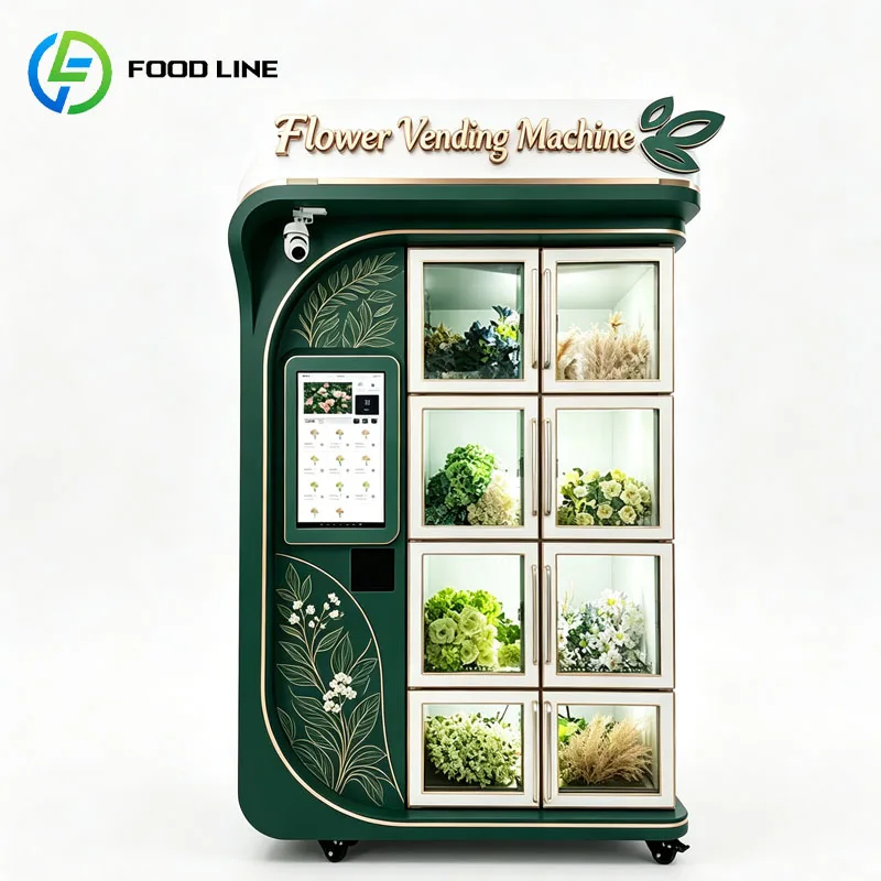 Bouquet Vending Machine Fresh Flowers Floral Display Refrigerated Automatic Retail Locker Customized