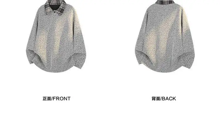 Herren-Polohemd mit Karomuster am Kragen, langärmelig, für den Herbst, aus strukturierter Strickware, lockere Passform, lässiges Oberteil, Kontrastkragen, ideal für den täglichen Gebrauch, Pullover. – Detail 12