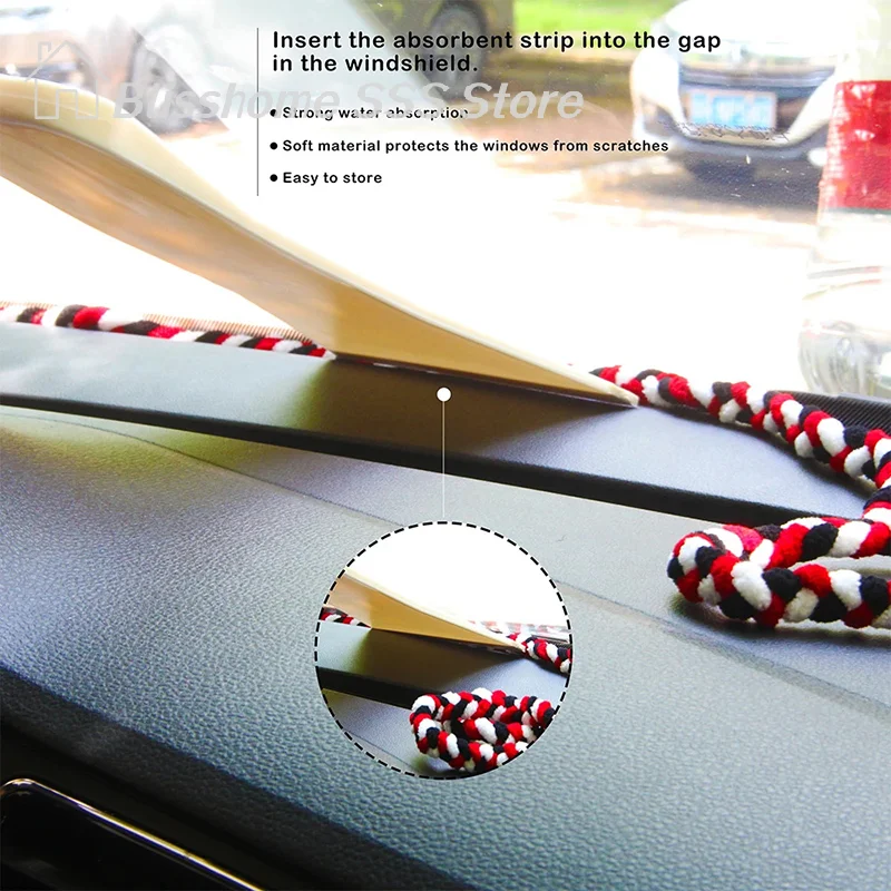 【S】2 Meters Water Absorbent Rope Vinyl Film Door Windshield Microfiber Cloth Drying Tool Automotive Clean Window Wash