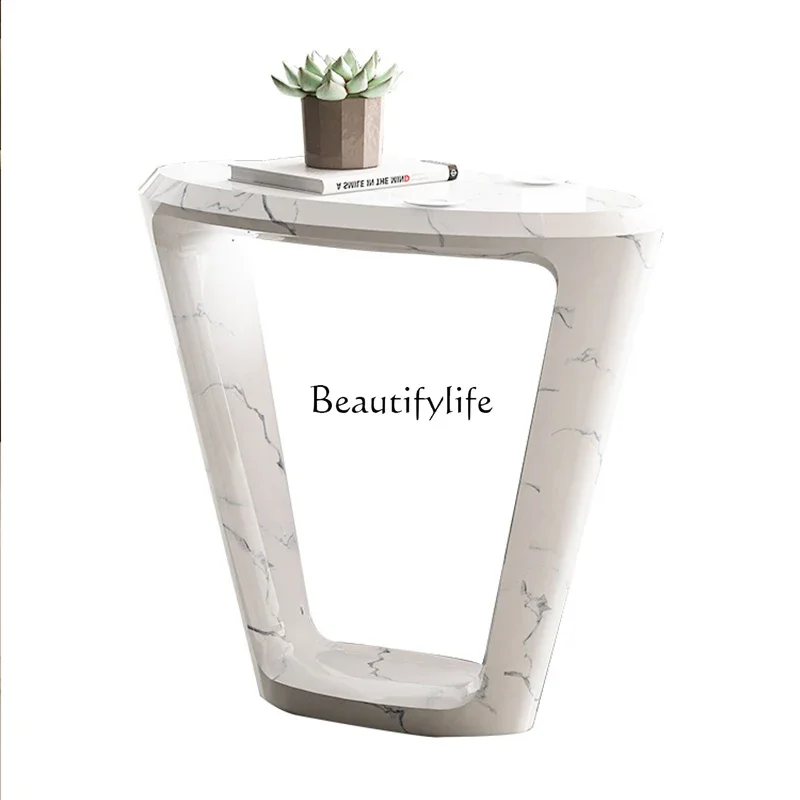 

ls 04Minimalist creative edge few high-end personality light luxury imitation marble sofa semi-rounded corner few