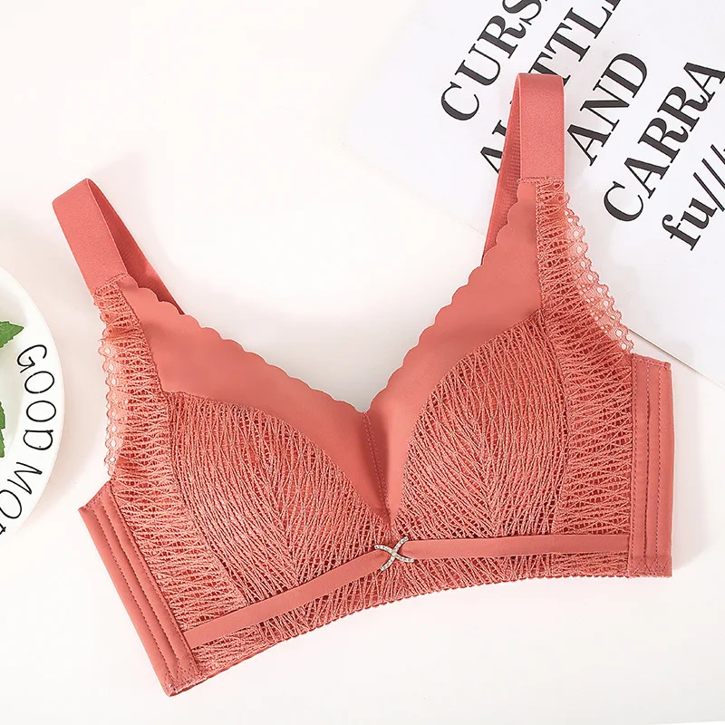 Women Comfortable Non-steel Rings Underwear Female Wide Straps Underwear Female Small Breasts Gathered Brassiere Women Soft Bras