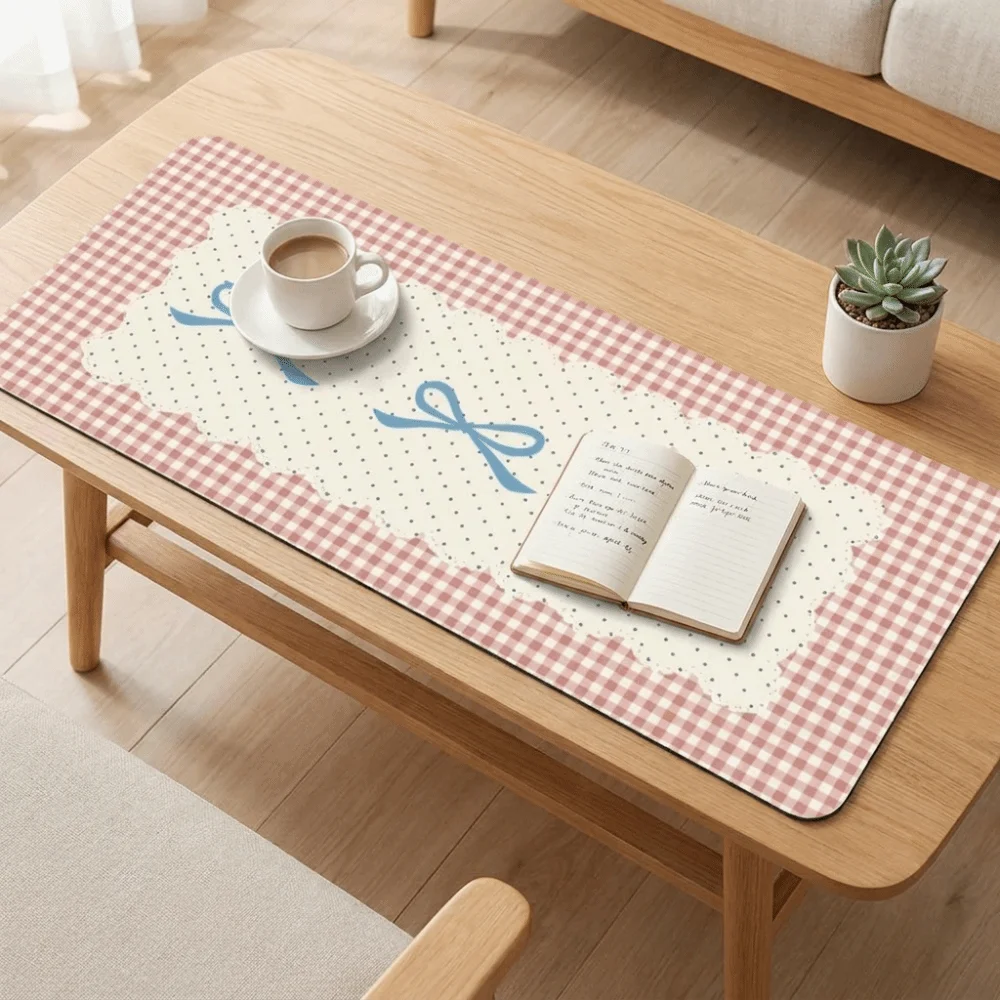 Bow Pattern Large Bow Shaped Mouse Pad Washable Non-Slip Bow Desk Mat Cute Thicken Computer Desk Mat Office Use