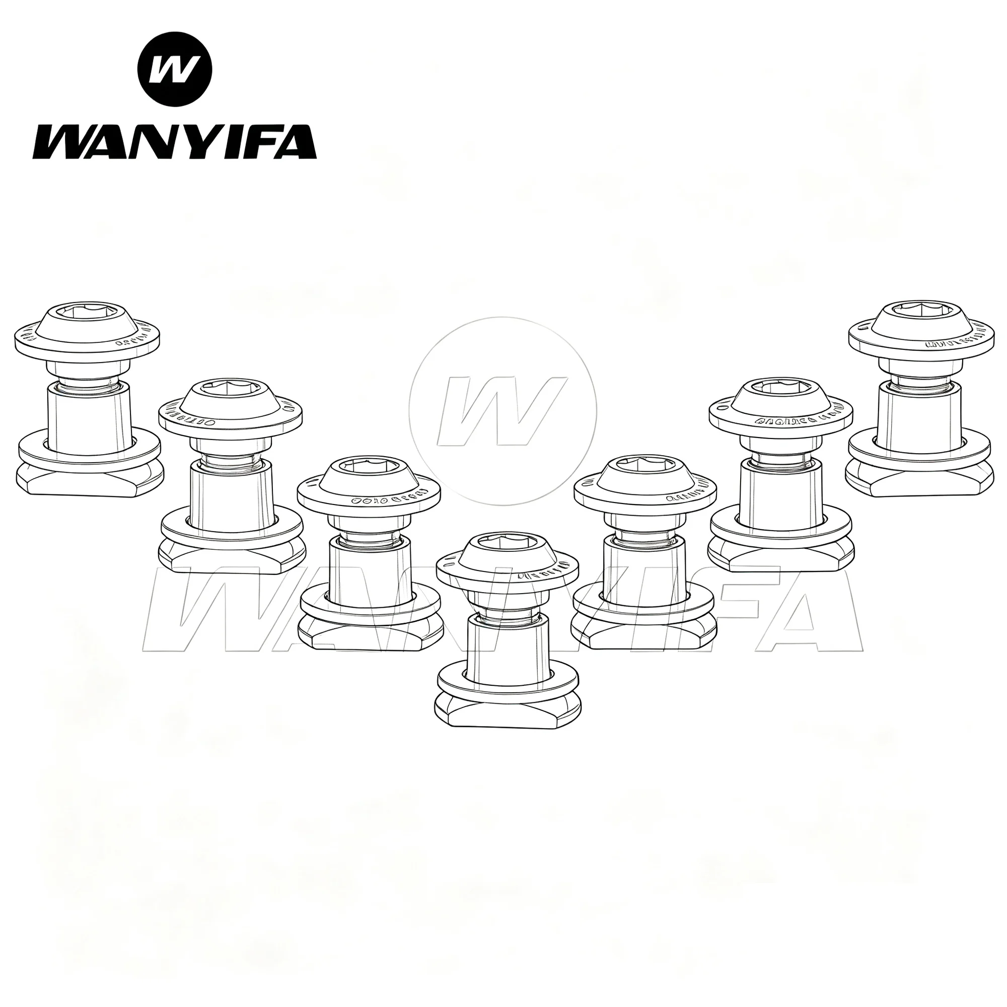 Wanyifa Titanium Bolt  M5  Titanium Alloy Brake Caliper Bolts High-Strength Replacement Screws for Cycling & Automotive