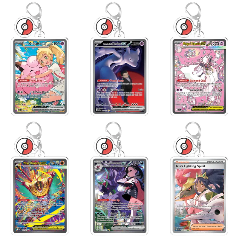 

Keychain for Pokemon Iris Charizard Krokorok Klink Anime Game Fans Gifts Recycled Acrylic Backpack Pendant Decoration Rare Toy