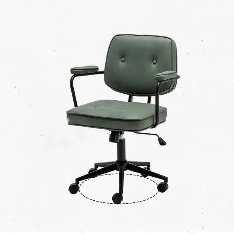 Sillas de diseño de oficina de cuero sedentario nórdico de lujo para oficina, muebles ligeros, silla cómoda para ordenador, silla Retro
