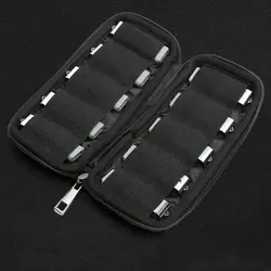 USB Flash Drive for Case Holder, Portable Electronic Accessories Bag for USB Memory Stick 6/10 Slots Black (for Case Onl