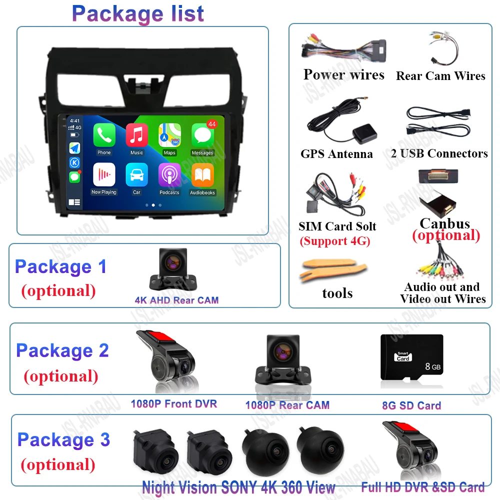 Автомобильное радио Carplay Android 15 для Nissan Teana Altima 2013 2014 2015, GPS, мультимедийный видеоплеер, DSP, стерео 360, камера, головное устройство