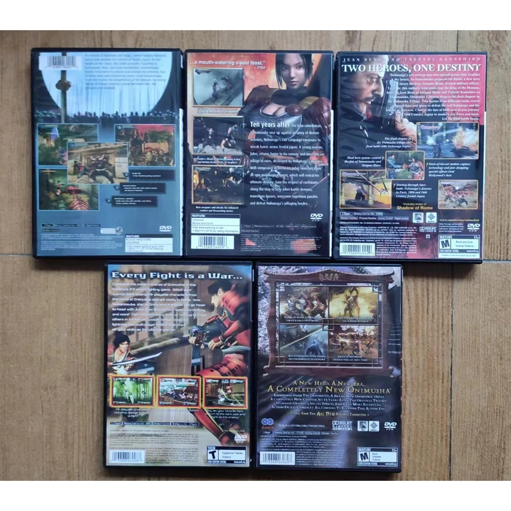 PS2 Onimusha Series With Manual Copy Game Disc Unlock Console Station2 Retro Optical Driver Direct Reading Video Game Parts