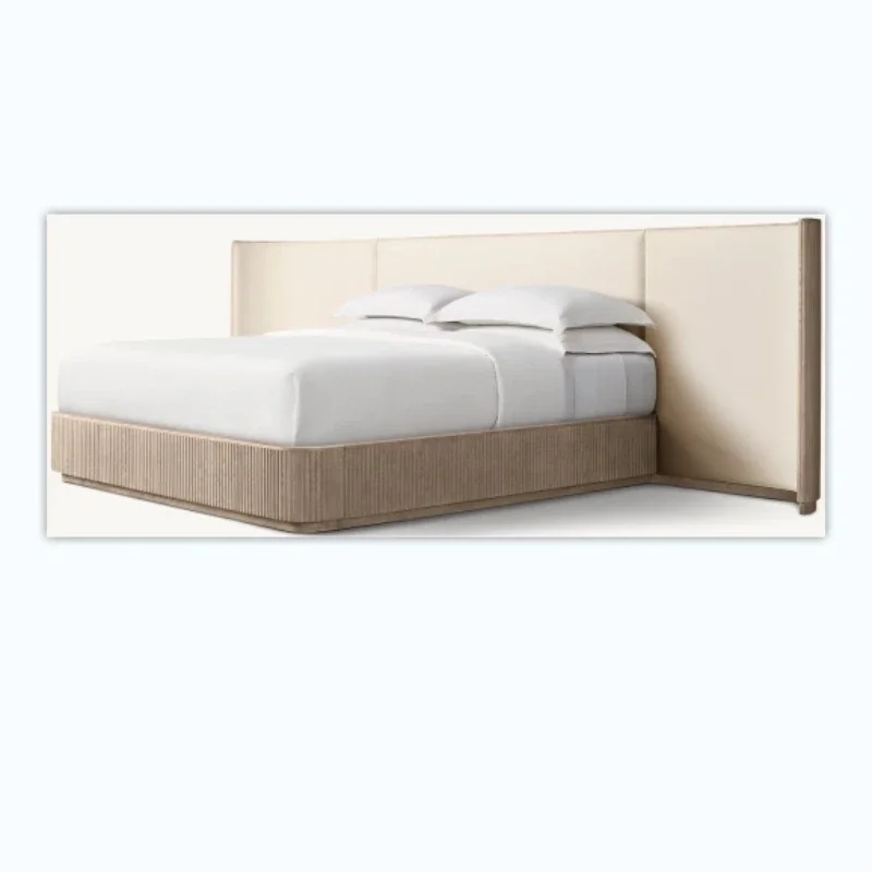 

American country retro bedroom household solid wood bed, French oak villa double 1.8 meters bed