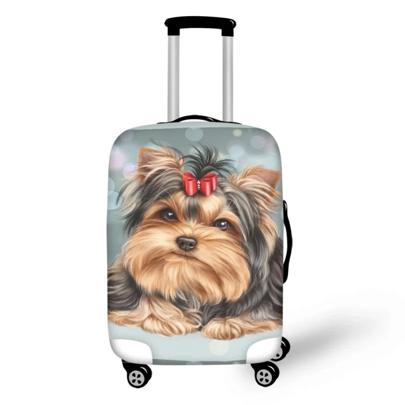 Cute Yorkshire Terrier Dog Printed Luggage Covers Stretchable 18-32 Inch Travel Suitcase Cover Trolley Case Protect Cover