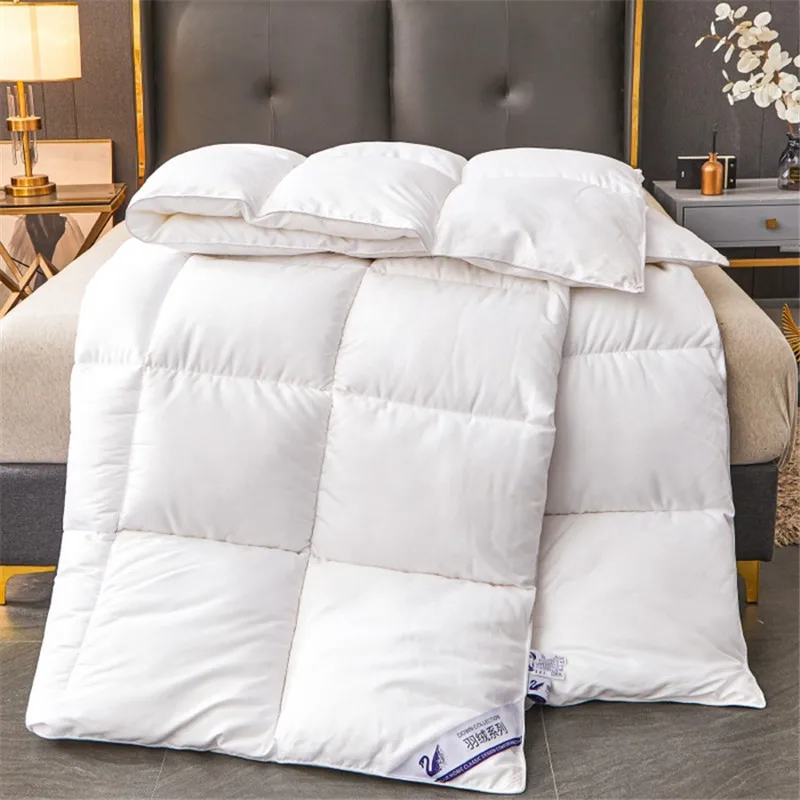 Winter Imitation Goose Down Quilt Five-Star Hotel Duvet Super Soft Fluffy Full Single Autumn Spring Comforter Quilted Blanket