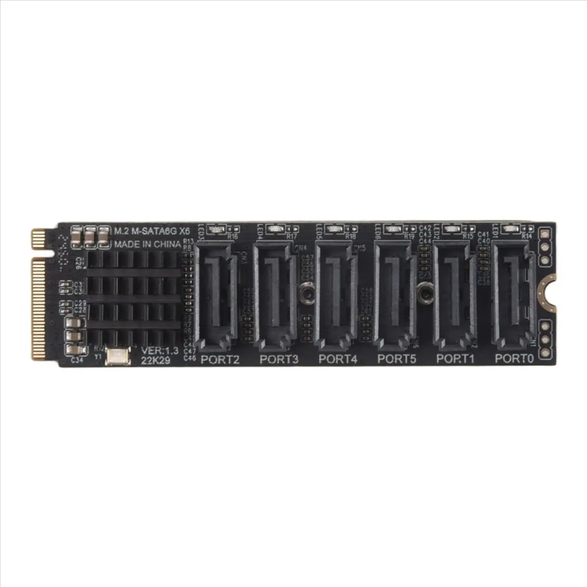 A85P M.2 NVME PCI-E PCIE X4 X8 X16 to 6 Port 3.0 SATA Adapter Card Riser ASM1166 Chassis Server PC Computer Expansion Card