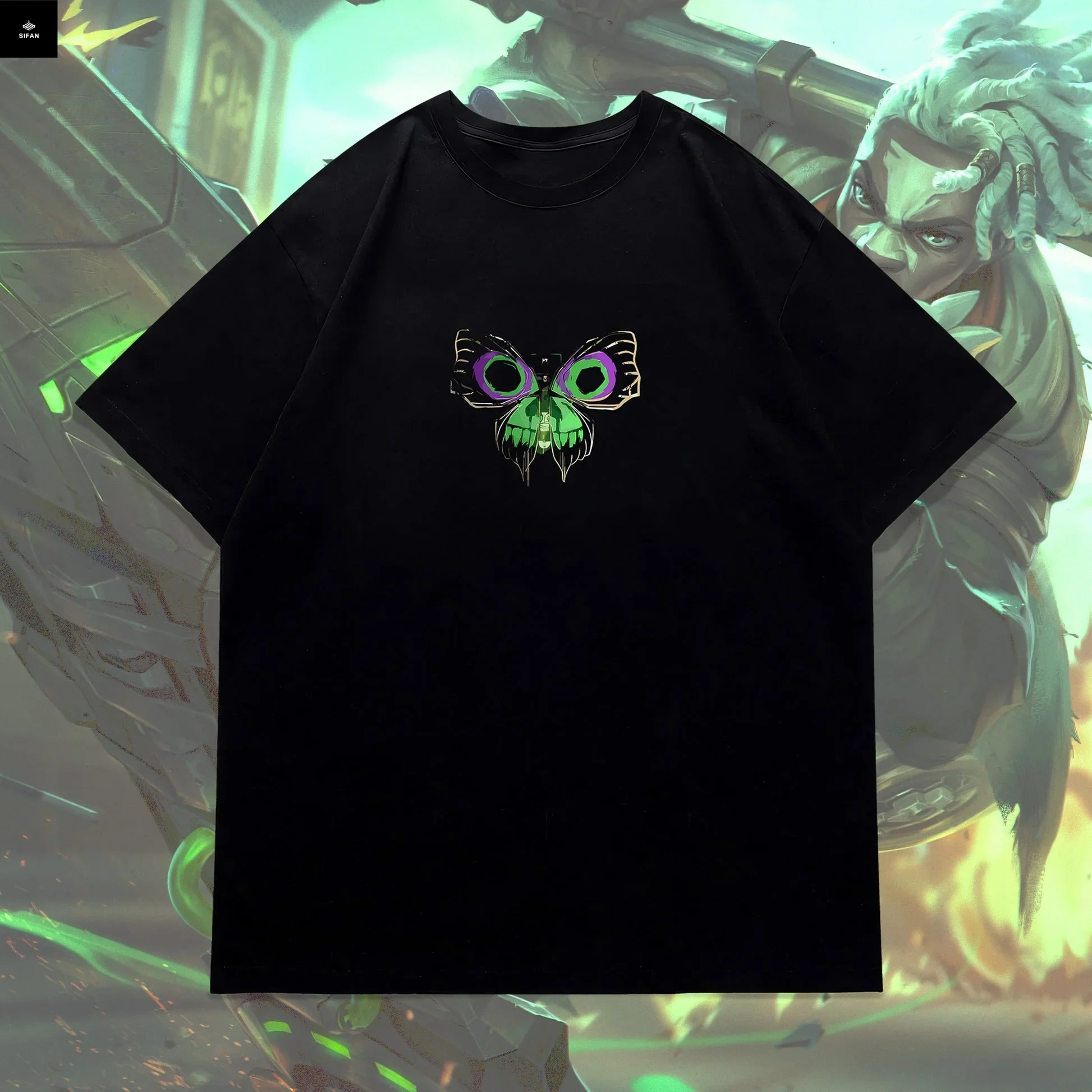 Arcane T-Shirt Unisex Vintage Streetwear League of Legends Shirt Anime Apparel fanmerch LOL Merchandise Men T-Shirt For Women