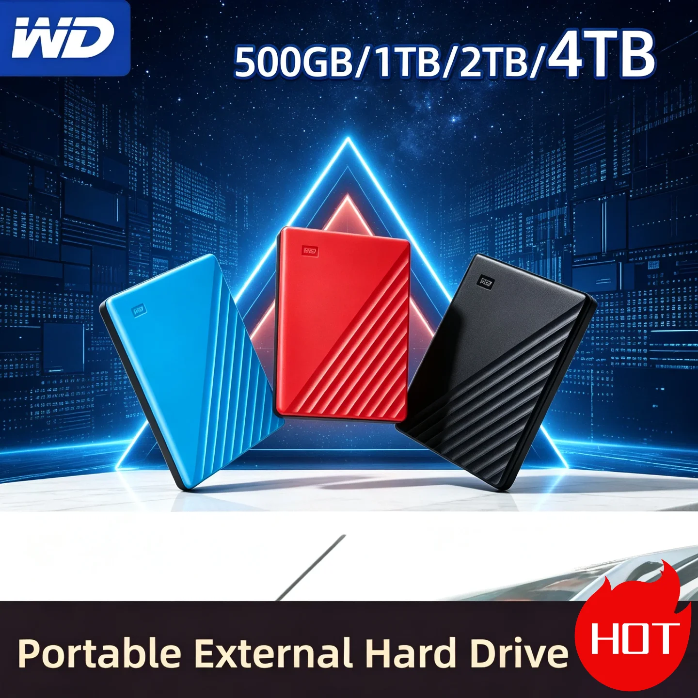 WD My Passport Portable External Hard Drive 1TB 2TB 4TB USB 3.0 Encrypted Mobile Storage High Speed for PC Laptop Unit