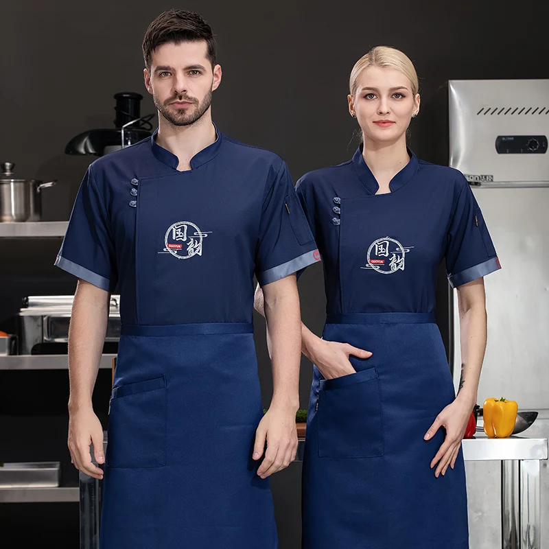 Chef-Kok Shirt Voor Mannen Vrouwen Hotel Kostuum Catering Restaurant Keuken Kleding Bakkerij Pizza Chef Uniform Jas Ober Korte Mouw