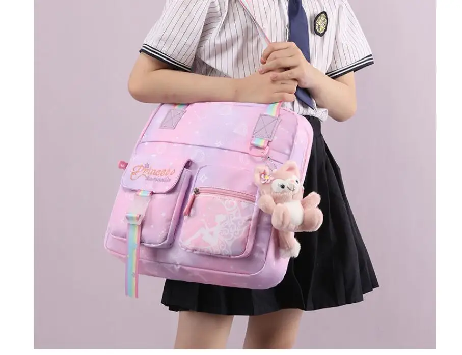 School Bag with Hand Bag Waterproof Roller School Bag School Rolling Backpack Set Kids School Wheeled Backpack Bag Set for Girls