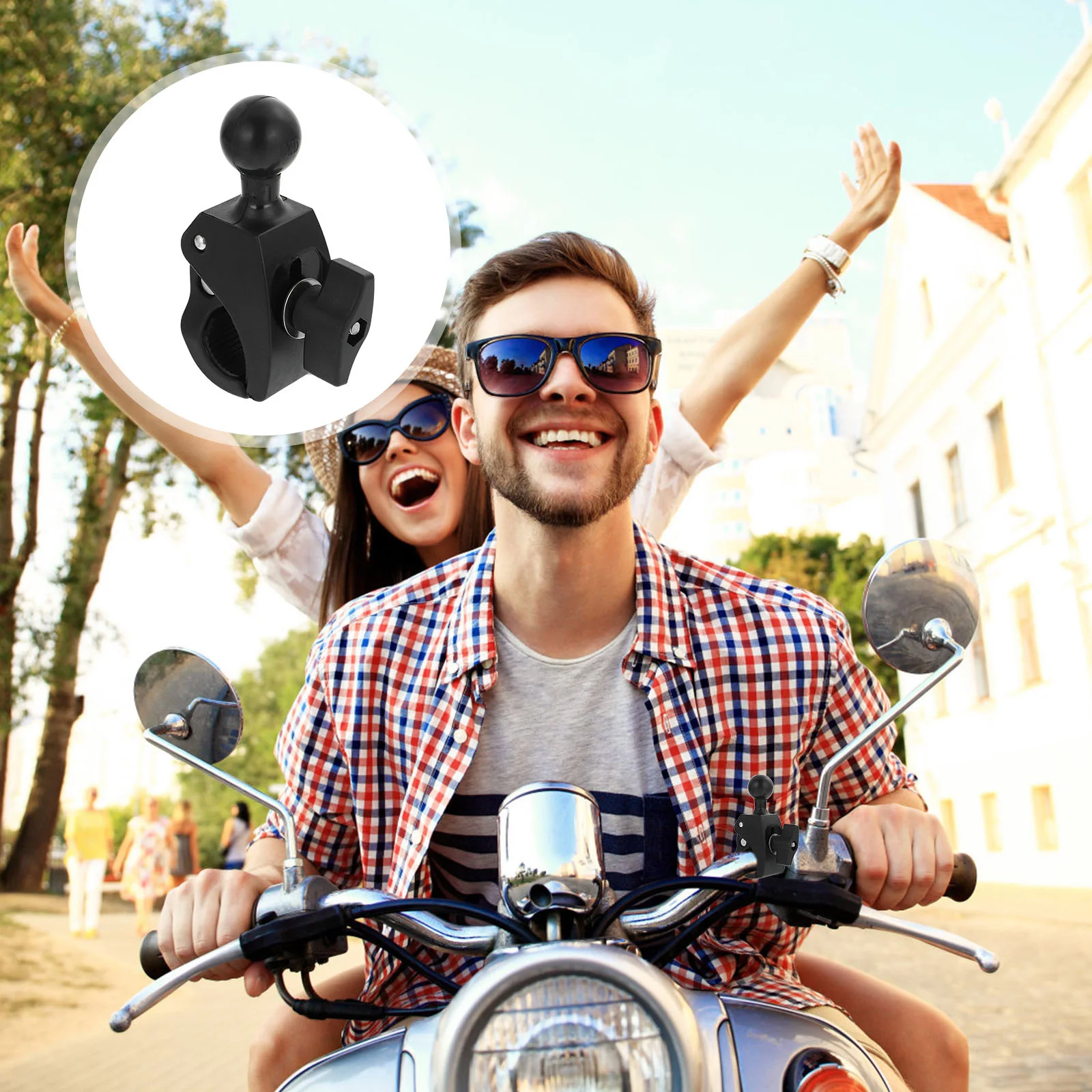 

Plastic Motorcycle Phone Holder Spherical Design Lightweight Bike Stand Handlebar Bracket Durable Stable Mount For Bicycles
