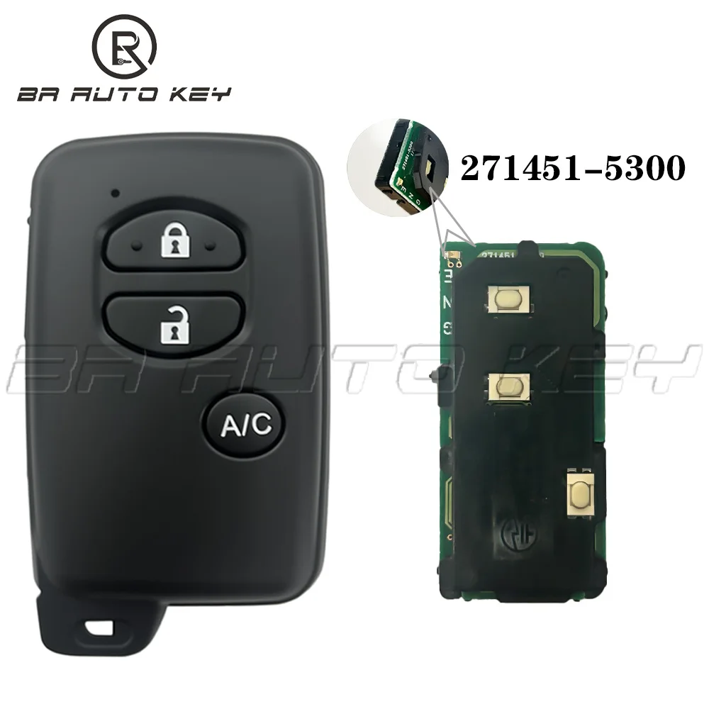 3 Button Smart Key 271451-5300 314Mhz with 4D Chip original smart remote car key fob For Toyota Mark X wish Prius Vitz IQ Auqa