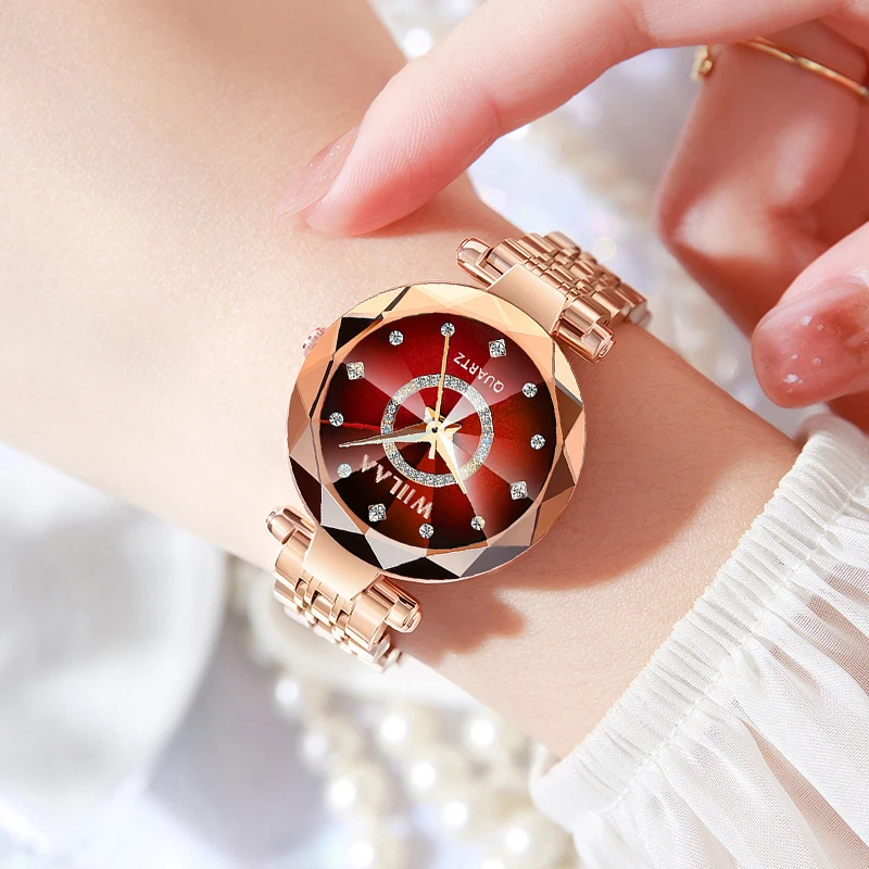 Stainless Steel Elegant Diamond Dial Ladies Wrist Watch Crystal Exquisite Women Watch For Relogio Feminino Women Wrist Watch