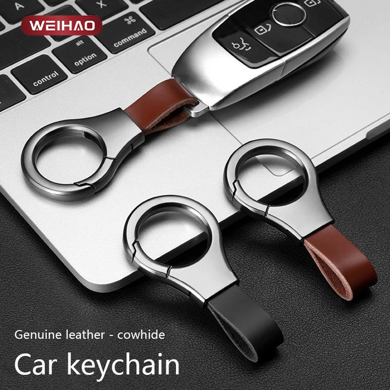 

Leather Keychain for Car Motorcycle Key Rings Men and Women Lanyard Keys Strap Accessory for Interior Gift 2025 New Black 2PCS