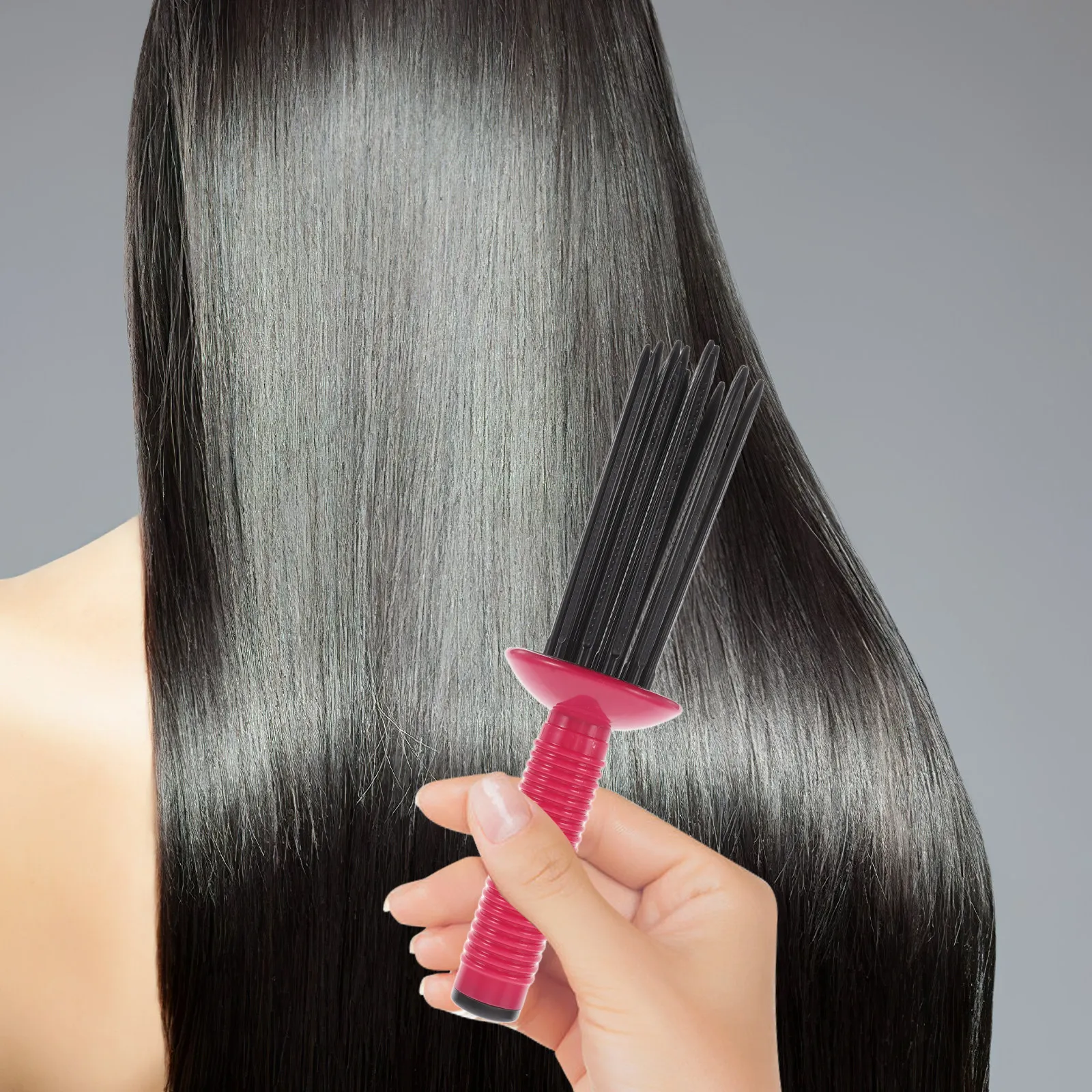 

Hair Curling Roll Comb Styling Comb for Blow Drying Anti-Slip Round Brush Curly Hair Detangling Tool Voluminous Curls