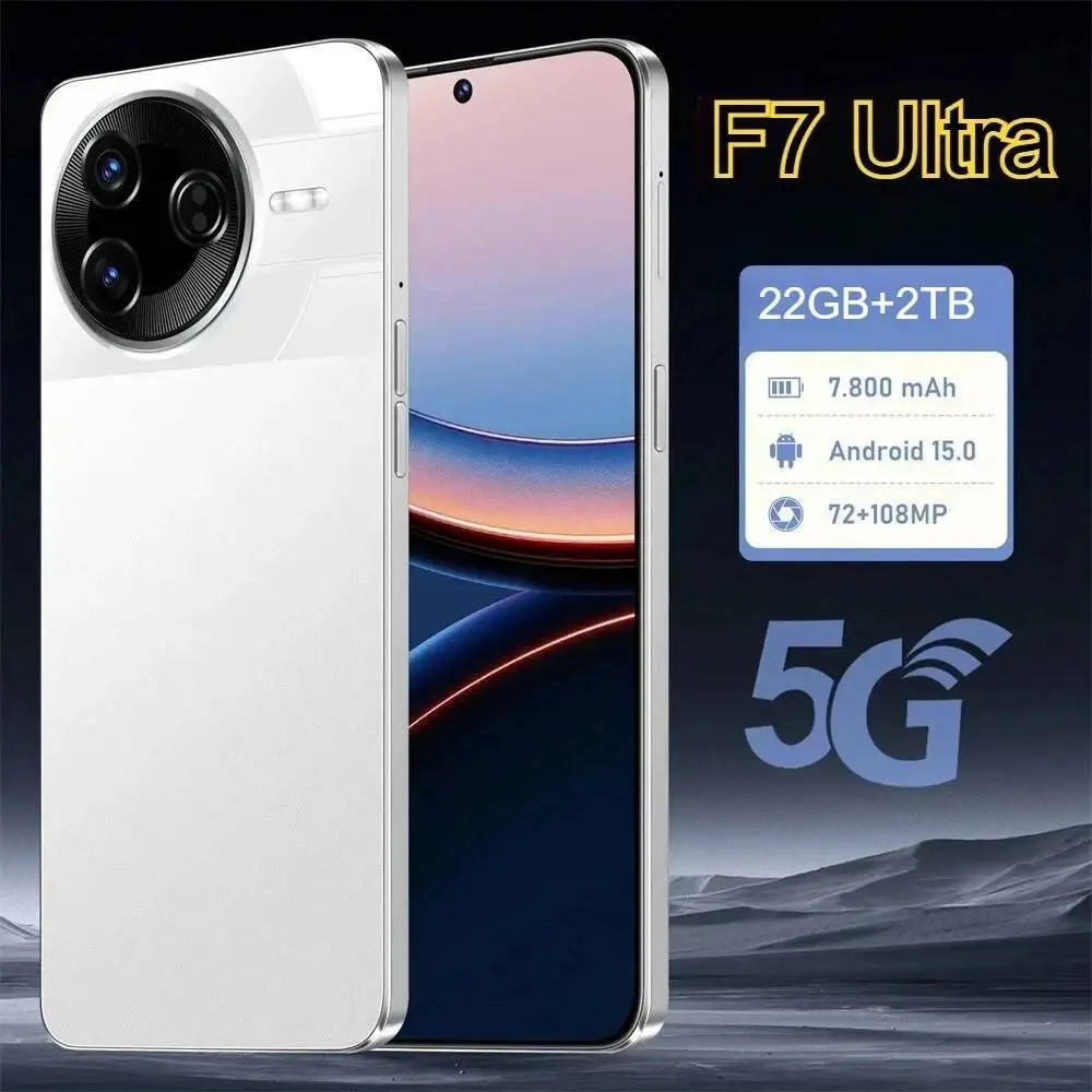 

HOT New F7 Ultra Original 7.3 HD Global Edition Original Smart 22GB+2TB 5G Dual Card 7800mAh Battery Facial Recognition Function