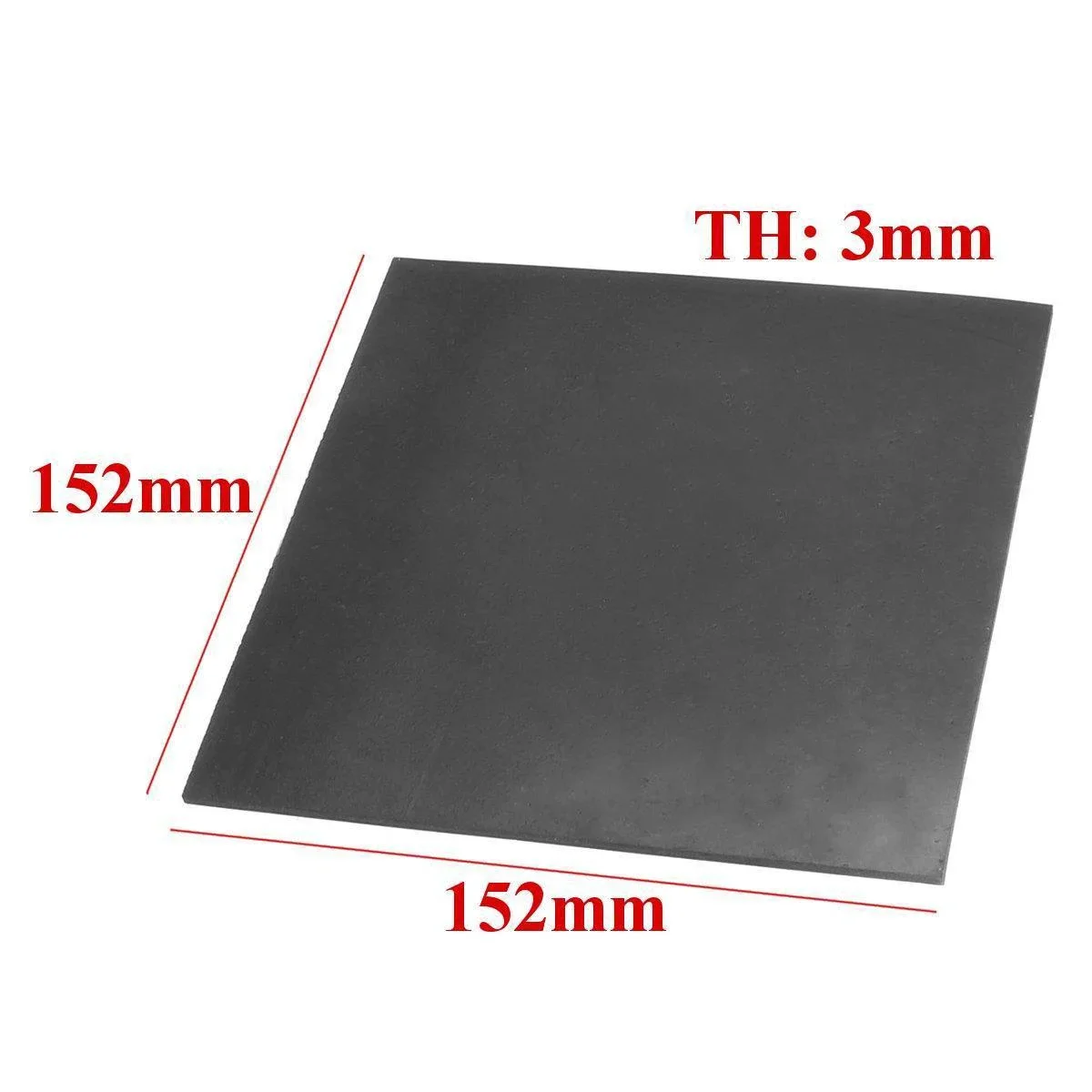 1pc Black Square Rubber Sheet Chemical Resistance High Temperature Rubber Plate 152*152*3mm best