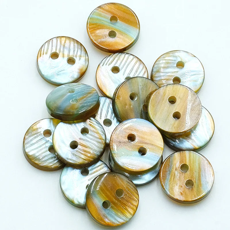 round 2-Hole High-Grade Resin Flat Colorful Imitation Shell Buttons for Shirts Cardigans Knitwear - in Stock