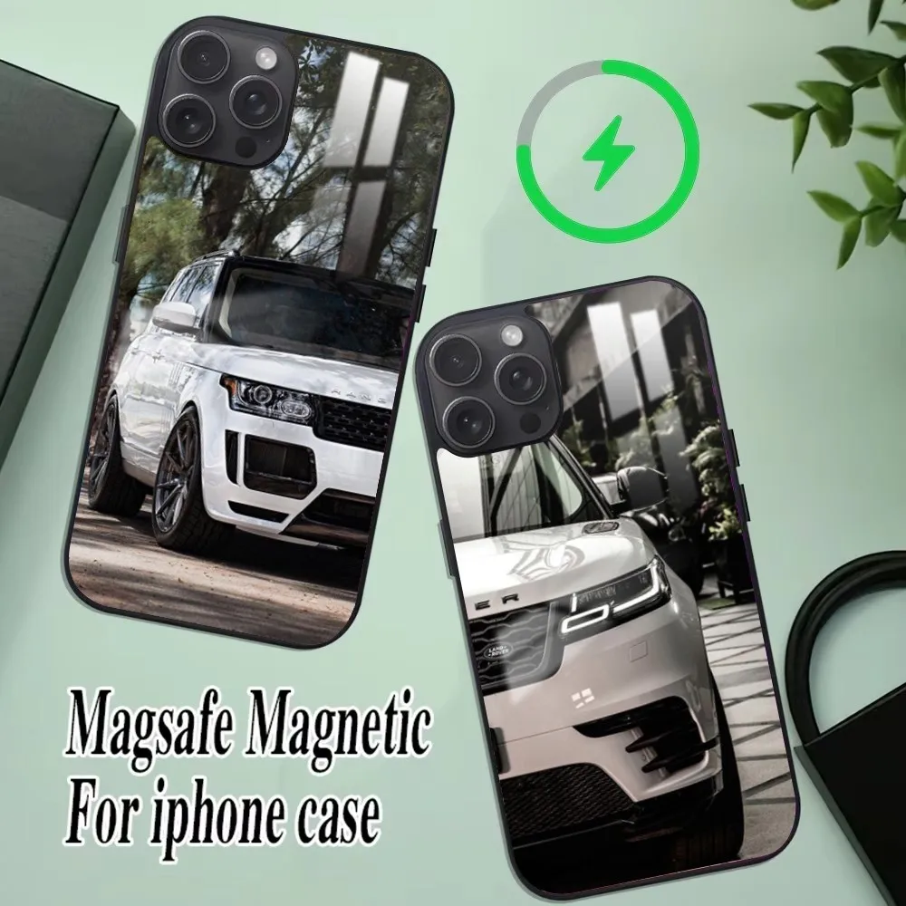 SUV Car L-Land R-Rovere Phone Case For iPhone 16 15 14 13 12 11 Pro Max Plus Mini Magsafe Mirror Wireless Magnetic Cover