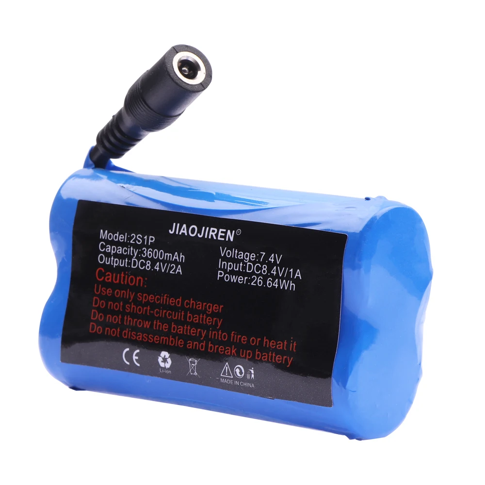 Batteria al litio ricaricabile da 7,4 V 3600 MAH con caricabatterie per apparecchiature di riscaldamento elettrico Guanti riscaldati invernali Batterie Guanti termici